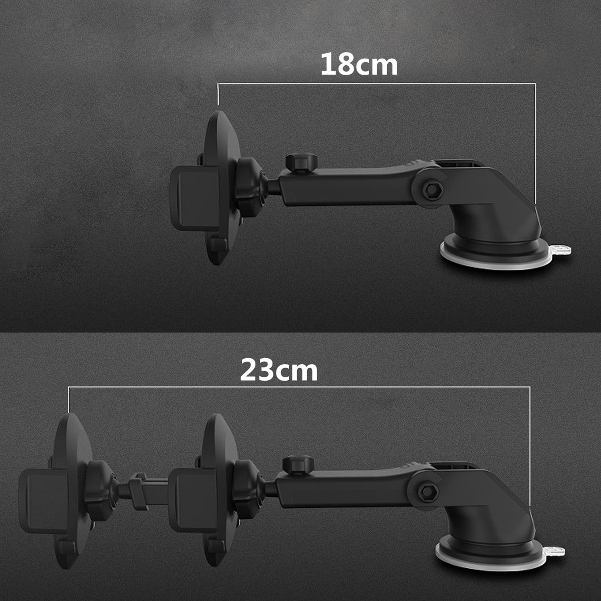 Telescopic Long Arm Car Phone Holder – Dashboard Suction Mount