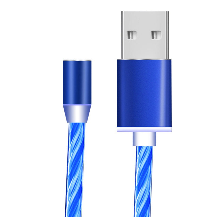 Magnetic LED Flowing Light Charging Cable – For iPhone, Android & Type-C