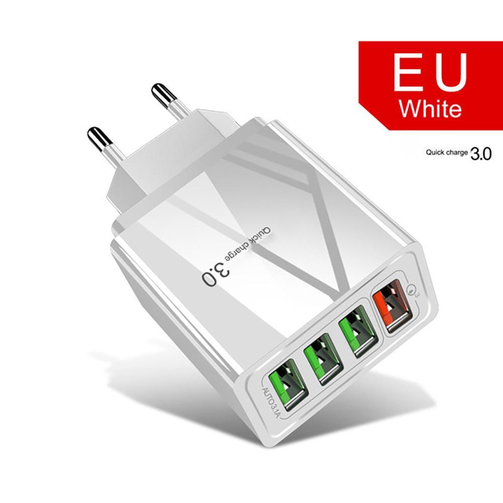 4-Port USB Wall Charger 3A – Illuminated Fast Charging Adapter