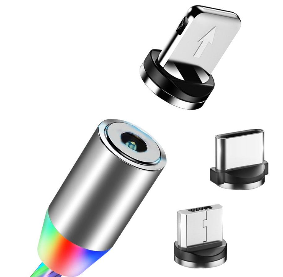 Magnetic LED Flowing Light Charging Cable – For iPhone, Android & Type-C
