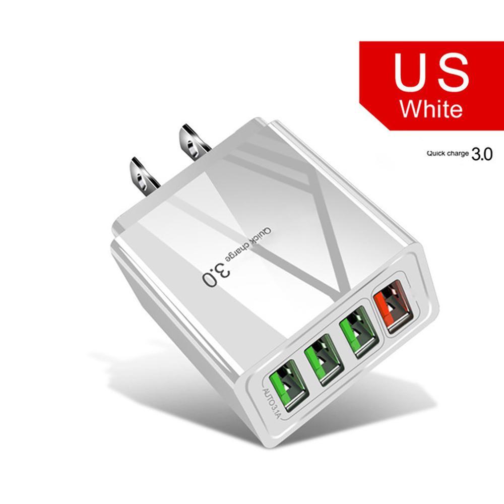 4-Port USB Wall Charger 3A – Illuminated Fast Charging Adapter